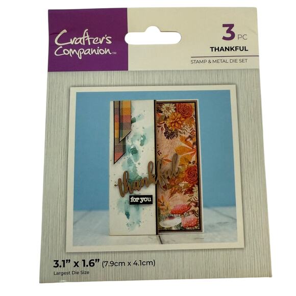 Crafters Companion Thankful 3 Piece Paper Crafts Die Set - Picture 1 of 2